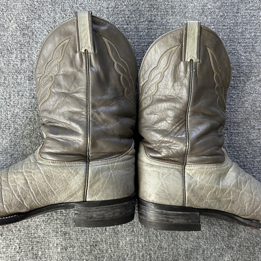Hondo Boots Vintage Exotic Leather Cowboy Western Boots Gray USA Mens 12D - Picture 10 of 16